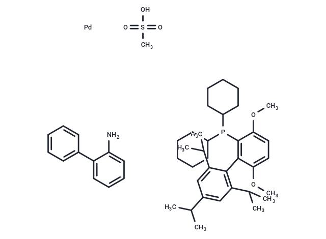 化合物 [(2-Di-cyclohexylphosphino-3,6-dimethoxy-2′,4′,6′- triisopropyl-1,1′-biphenyl)-2-(2′-amino-1,1′ -biphenyl)]palladium(II) methanesulfonate,[(2-Di-cyclohexylphosphino-3,6-dimethoxy-2′,4′,6′- triisopropyl-1,1′-biphenyl)-2-(2′-amino-1,1′ -biphenyl)]palladium(II) methanesulfonate