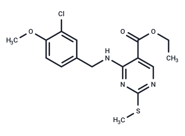 化合物 Ethyl 4-((3-chloro-4-methoxybenzyl)amino)-2-(methylthio)pyrimidine-5-carboxylate,Ethyl 4-((3-chloro-4-methoxybenzyl)amino)-2-(methylthio)pyrimidine-5-carboxylate