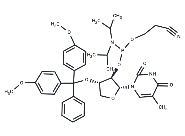 化合物 1-{2’-O-[(2-Cyanoethoxy)(diisopropyl ? amino)phosphino]-3’-O-[(4,4’-dimethoxytriphenyl)methyl]-?-L-threofuranosyl} ? thymine,DMTr-TNA-5MeU-amidite