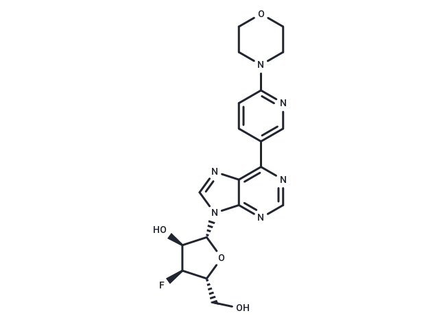 化合物 9-(3-Deoxy-3-fluoro-β-D-ribofuranosyl)-6-[6-(4-morpholinyl)pyridin-3-yl]purine,9-(3-Deoxy-3-fluoro-β-D-ribofuranosyl)-6-[6-(4-morpholinyl)pyridin-3-yl]purine