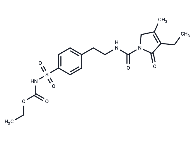 化合物 Ethyl (4-(2-(3-ethyl-4-methyl-2-oxo-2,5-dihydro-1H-pyrrole-1-carboxamido)ethyl)phenyl)sulfonylcarbamate,Ethyl (4-(2-(3-ethyl-4-methyl-2-oxo-2,5-dihydro-1H-pyrrole-1-carboxamido)ethyl)phenyl)sulfonylcarbamate