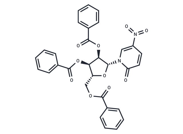 化合物 1-(2,3,5-Tribenzoyl-b-D-ribofuranosyl)-5-nitropyridine-2(1H)-one,1-(2,3,5-Tribenzoyl-b-D-ribofuranosyl)-5-nitropyridine-2(1H)-one