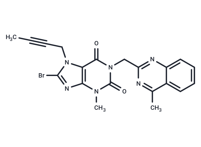 化合物 8-Bromo-7-(but-2-yn-1-yl)-3-methyl-1-((4-methylquinazolin-2-yl)methyl)-1H-purine-2,6(3H,7H)-dione,8-Bromo-7-(but-2-yn-1-yl)-3-methyl-1-((4-methylquinazolin-2-yl)methyl)-1H-purine-2,6(3H,7H)-dione