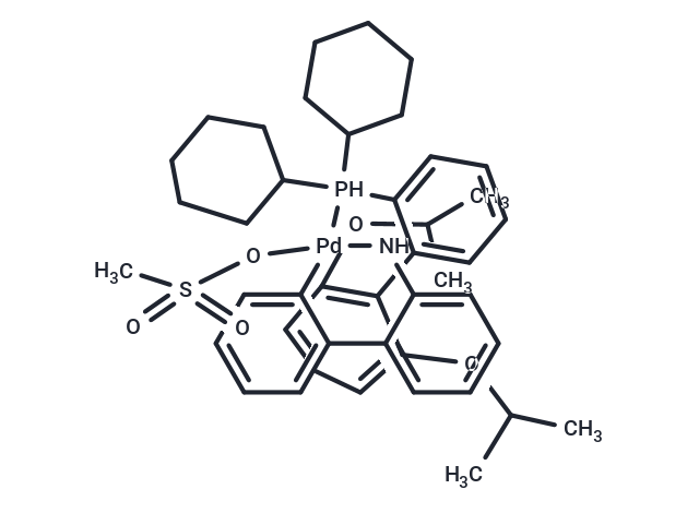 化合物 Methanesulfonato(2-dicyclohexylphosphino-2',6'-di-i-propoxy-1,1'-biphenyl)(2'-amino-1,1'-biphenyl-2-yl)palladium(II),Methanesulfonato(2-dicyclohexylphosphino-2',6'-di-i-propoxy-1,1'-biphenyl)(2'-amino-1,1'-biphenyl-2-yl)palladium(II)