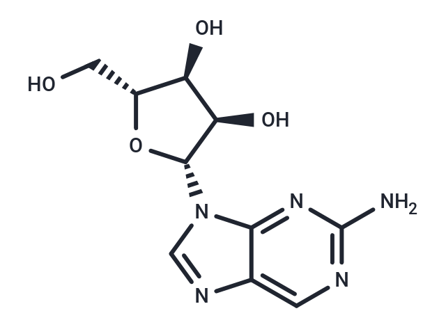 化合物 2-Amino purine riboside; 2-amino-9-(beta-D-ribo-furanosyl)-9H-purine,2-Amino-9-β-D-ribofuranosylpurine