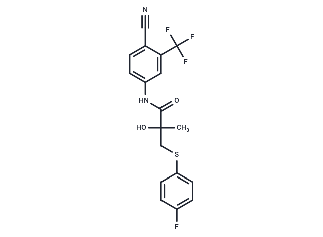 化合物 N-(4-Cyano-3-(trifluoromethyl)phenyl)-3-((4-fluorophenyl)thio)-2-hydroxy-2-methylpropanamide,N-(4-Cyano-3-(trifluoromethyl)phenyl)-3-((4-fluorophenyl)thio)-2-hydroxy-2-methylpropanamide