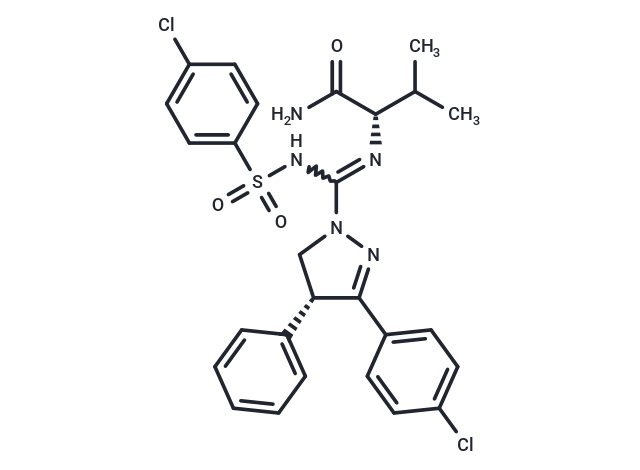 化合物 T9281,(S)-2-((R)-3-(4-chlorophenyl)-N’-((4-chlorophenyl)sulfonyl)-4-phenyl-4,5-dihydro-1H-pyrazole-1-carboximidamido)-3-methylbutanamide