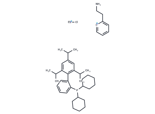 化合物 Methanesulfonato(2-dicyclohexylphosphino-2',4',6'-tri-i-propyl-1,1'-biphenyl)(2'-amino-1,1'-biphenyl-2-yl)palladium(II),Methanesulfonato(2-dicyclohexylphosphino-2',4',6'-tri-i-propyl-1,1'-biphenyl)(2'-amino-1,1'-biphenyl-2-yl)palladium(II)