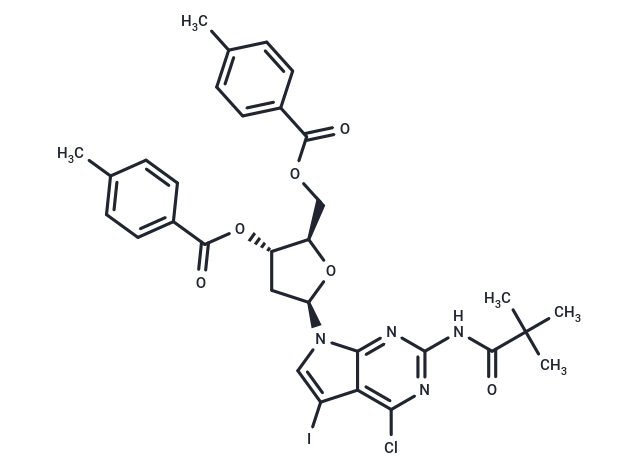 化合物 2-Amino-4-chloro-5-iodo-N2-pivaloyl-7-[2-deoxy-3,5-di-O- (4-methylbenzoyl)-b-D-ribofuanosyl]-7H-pyrrolo[2,3-d]pyrimidine,2-Amino-4-chloro-5-iodo-N2-pivaloyl-7-[2-deoxy-3,5-di-O- (4-methylbenzoyl)-b-D-ribofuanosyl]-7H-pyrrolo[2,3-d]pyrimidine