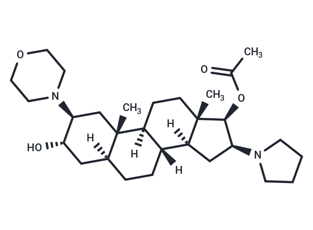 化合物 (2b,3a,5a,16b,17b)-17-Acetoxy-3-hydroxy-2-(4-morpholinyl)-16-(1-pyrrolidinyl)androstane,(2b,3a,5a,16b,17b)-17-Acetoxy-3-hydroxy-2-(4-morpholinyl)-16-(1-pyrrolidinyl)androstane