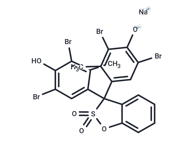 化合物 Sodium 2,6-dibromo-4-(3-(3,5-dibromo-4-hydroxy-2-methylphenyl)-2,2-dioxido-3H-benzo[d][1,2]oxathiol-3-yl)-3-methylphenolate,Sodium 2,6-dibromo-4-(3-(3,5-dibromo-4-hydroxy-2-methylphenyl)-2,2-dioxido-3H-benzo[d][1,2]oxathiol-3-yl)-3-methylphenolate