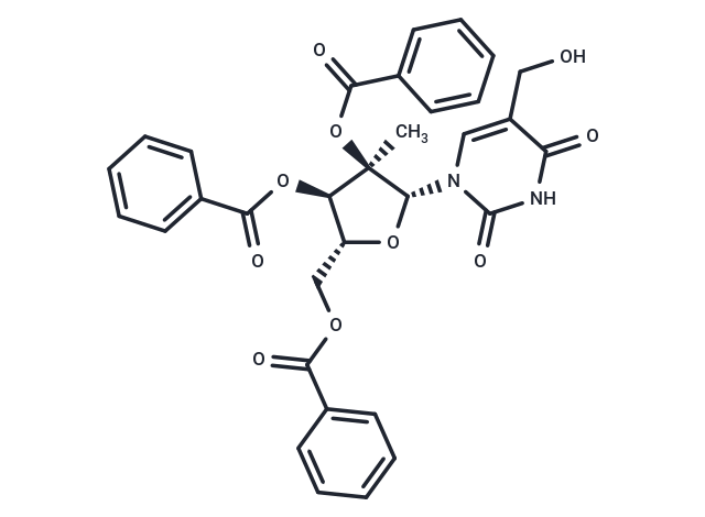 化合物 2’,3’,5’-Tri-O-benzoyl-5-hydroxymethyl-2’-C-methyluridine,2’,3’,5’-Tri-O-benzoyl-5-hydroxymethyl-2’-C-methyluridine