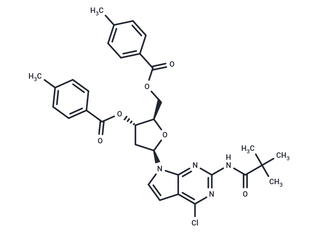 化合物 2-Amino-4-chloro-N2-pivaloyl-7-[2-deoxy-3,5-di-O-(4- methylbenzoyl)-b-D-ribofuanosyl]-7H-pyrrolo[2,3-d]pyrimidine,2-Amino-4-chloro-N2-pivaloyl-7-[2-deoxy-3,5-di-O-(4- methylbenzoyl)-b-D-ribofuanosyl]-7H-pyrrolo[2,3-d]pyrimidine