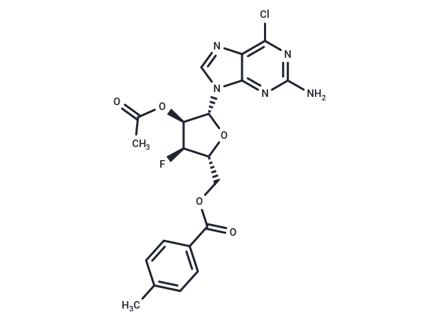 化合物 9-(2-O-Acetyl-5-O-toluyl-3-deoxy-3-fluoro-beta-D-ribofuranosyl)-2-amino-6-chloropurine,9-(2-O-Acetyl-5-O-toluyl-3-deoxy-3-fluoro-beta-D-ribofuranosyl)-2-amino-6-chloropurine