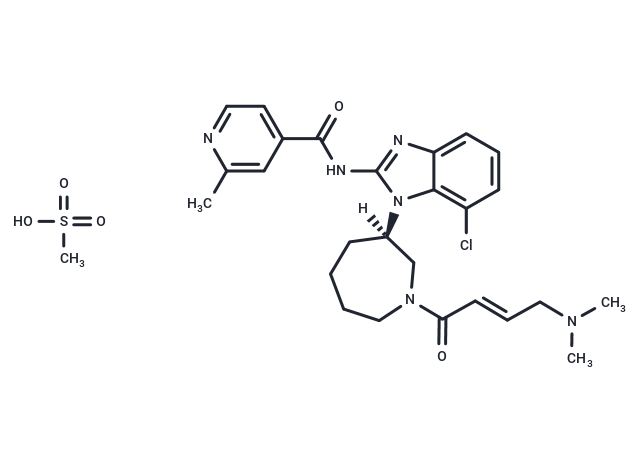 化合物 Nazartinib mesylate,Nazartinib mesylate