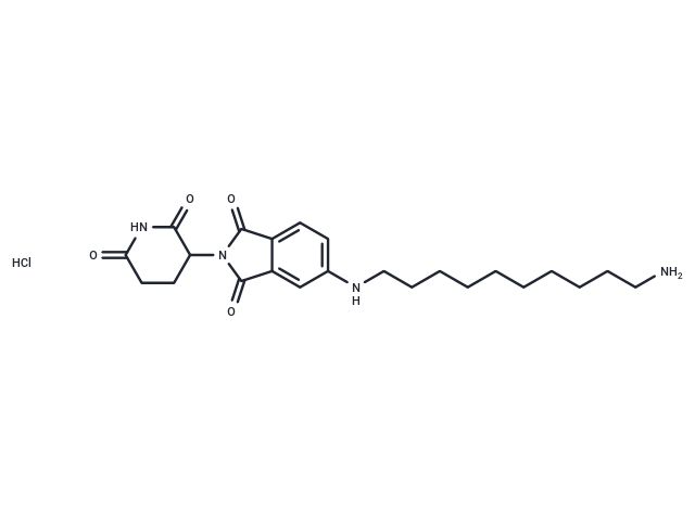 化合物 Pomalidomide-5-C10-NH2 hydrochloride,Pomalidomide-5-C10-NH2 hydrochloride