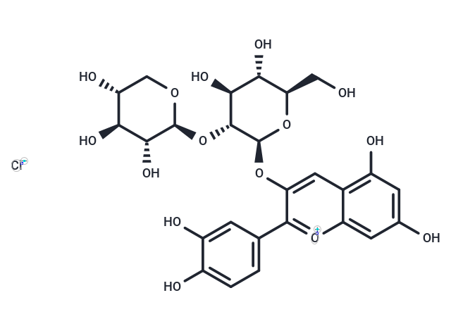 矢車(chē)菊素-3-桑布雙糖苷,Cyanidin 3-sambubioside chloride