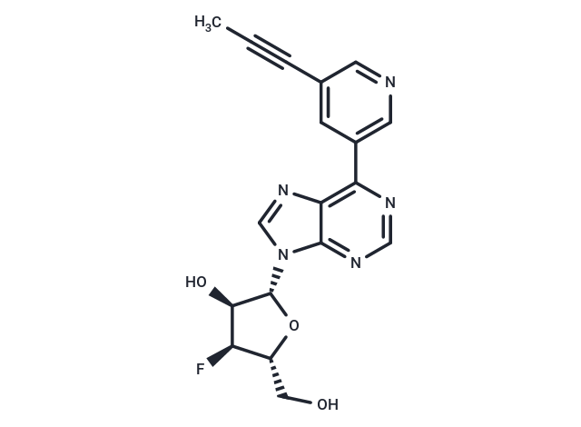 化合物 9-(3-Deoxy-3-fluoro-β-D-ribofuranosyl)-6-[5-(propyn-1-yl)pyridin-3-yl]purine,9-(3-Deoxy-3-fluoro-β-D-ribofuranosyl)-6-[5-(propyn-1-yl)pyridin-3-yl]purine