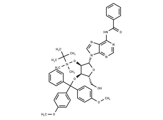 化合物 N6-Benzoyl-3’-O-(4,4’-dimethoxytrityl)-2’-O-t-butyldimethylsilyladenosine,N6-Benzoyl-2'-O-tert-butyldimethylsilyl-3'-O-DMT-adenosine