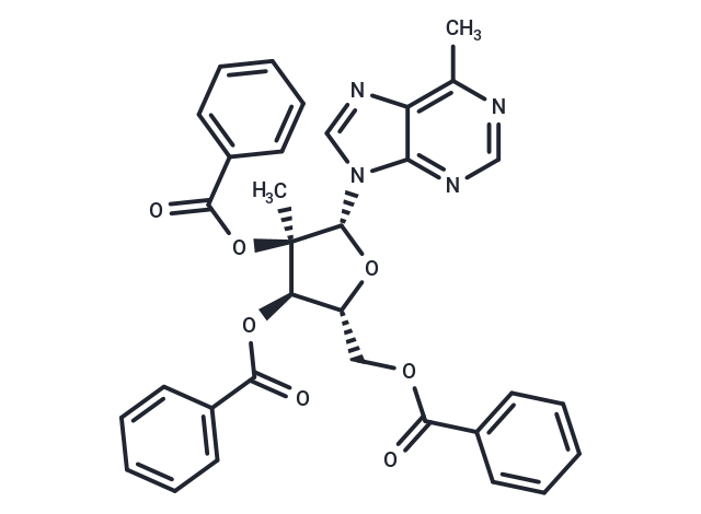 化合物 6-Methyl-9-(2-C-Methyl-2,3,5-tri-O-benzoyl-beta-D-ribofuranosyl)purine,6-Methyl-9-(2-C-Methyl-2,3,5-tri-O-benzoyl-beta-D-ribofuranosyl)purine