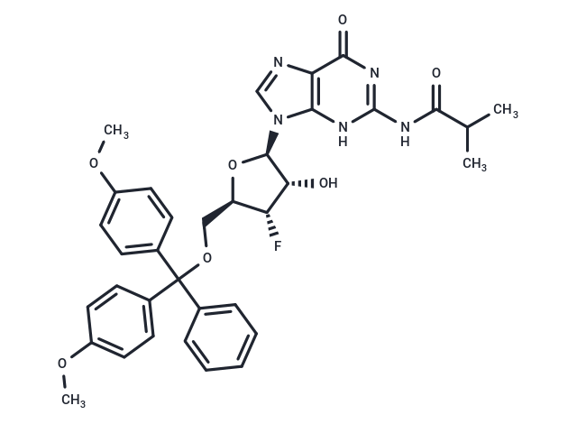 化合物 N2-iso-Butyroyl-5’-O-(4,4’-dimethoxytrityl)-3’-deoxy-3’- fluoroguanosine,N2-iso-Butyroyl-5'-O-DMT-3'-deoxy-3'-fluoroguanosine