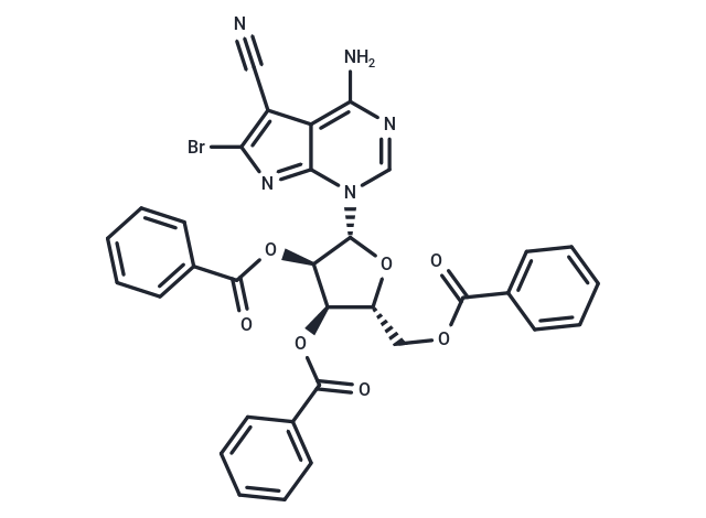 化合物 4-Amino-6-bromo-5-cyano-1-(2,3,5-tri-O-benzoyl-b-D-ribofuranosyl)-7H-pyrrolo[2.3-d]pyrimidine,4-Amino-6-bromo-5-cyano-1-(2,3,5-tri-O-benzoyl-b-D-ribofuranosyl)-7H-pyrrolo[2.3-d]pyrimidine