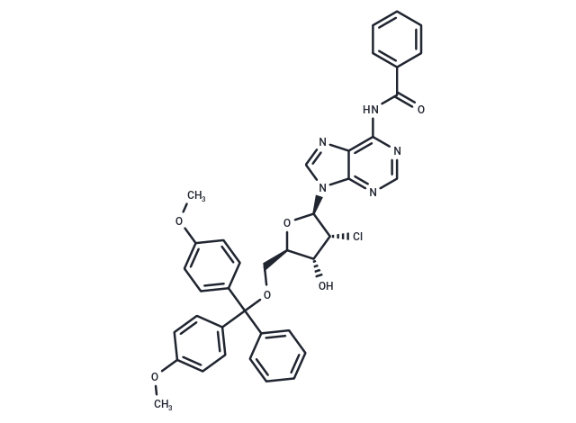 化合物 N6-Benzoyl-2’-chloro-5’-O-(4,4’-dimethoxytrityl)-2’-deoxyadenosine,N6-Benzoyl-2’-chloro-5’-O-(4,4’-dimethoxytrityl)-2’-deoxyadenosine