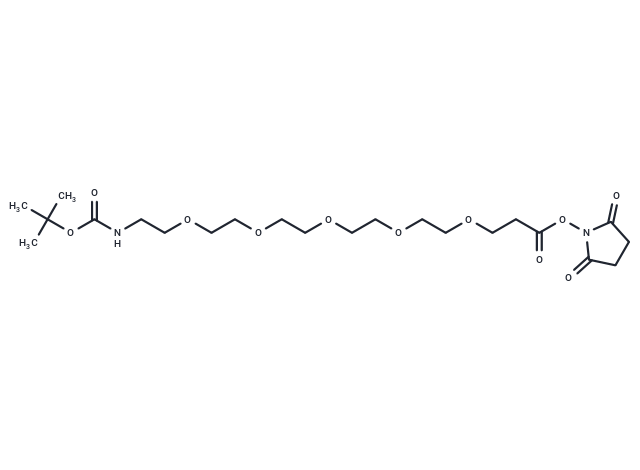 化合物 Boc-N-PEG5-C2-NHS ester,Boc-N-PEG5-C2-NHS ester