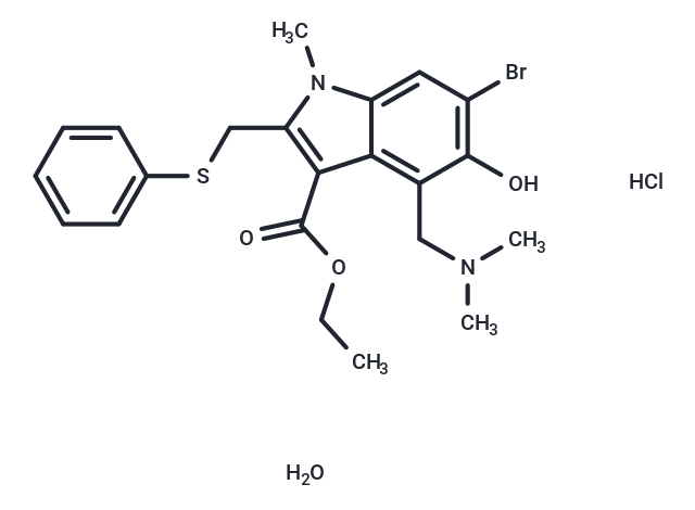 化合物 Umifenovir hydrochloride monohydrate,Umifenovir hydrochloride monohydrate