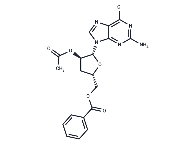 化合物 2-Amino-6-chloro-9-(3-deoxy-2-O-acetyl-5-O-benzoyl-beta-D-ribofuanosyl)-9H-purine,2-Amino-6-chloro-9-(3-deoxy-2-O-acetyl-5-O-benzoyl-beta-D-ribofuanosyl)-9H-purine