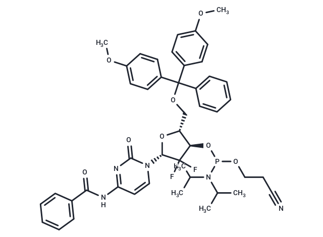 化合物 N4-Benzoyl-5’-O-(4,4’-dimethoxytrityl)-2’,2’-difluoro-2’-deoxycytidine ? 3’-O-[(2-cyanoethyl)(N,N-diisopropyl)]phosphoramidite,5’-O-DMTr-2’,2’-difluoro-dC(Bz)-3’-CED-phosphoramidite