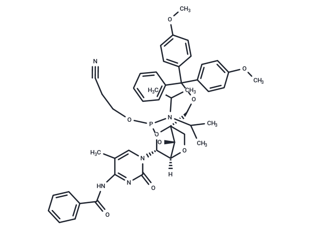 化合物 N4-Benzoyl-5’-O-(4,4’-dimethoxytrityl)-2’-O,4’-C-methylene-5-methylcytidine 3’-O-[(2-cyanoethyl)(N,N-diisopropyl)]-phosphorramidite,DMT-locMeC(bz) phosphoramidite