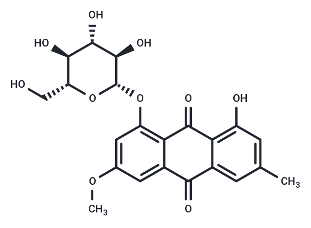 大黄素甲醚-8-O-Β-D-葡萄糖苷,Physcion 8-O-β-D-glucopyranoside