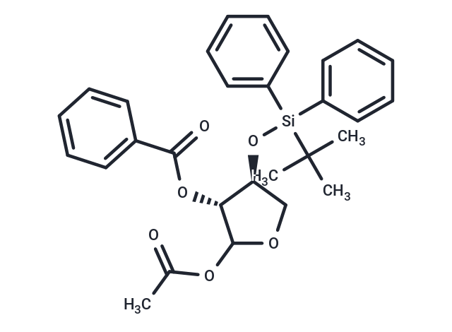 化合物 1-O-Acetyl-2-O-benzoyl-3-O-tert-butyldiphenylsilyl-L-threofuranose,1-O-Acetyl-2-O-benzoyl-3-O-tert-butyldiphenylsilyl-L-threofuranose