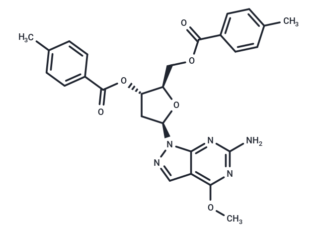 化合物 6-Amino-4-methoxy-1-(2-deoxy-3,5-di-O-(p-toluoyl)-b-D-ribofuranosyl)-1H-pyrazolo[3,4-d]pyrimidine,6-Amino-4-methoxy-1-(2-deoxy-3,5-di-O-(p-toluoyl)-b-D-ribofuranosyl)-1H-pyrazolo[3,4-d]pyrimidine