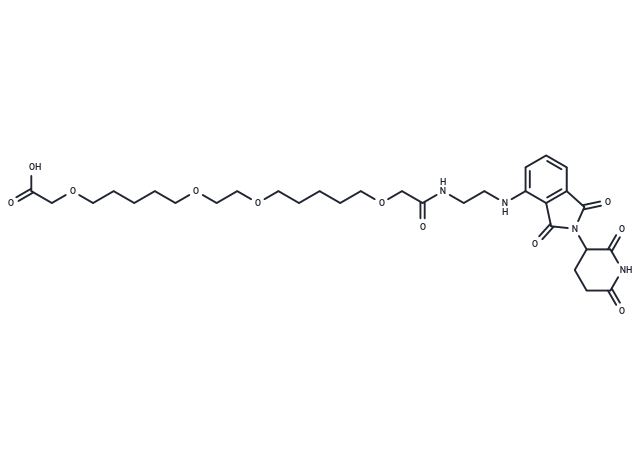 化合物 Pomalidomide-C2-amido-(C1-O-C5-O-C1)2-COOH,Pomalidomide-C2-amido-(C1-O-C5-O-C1)2-COOH