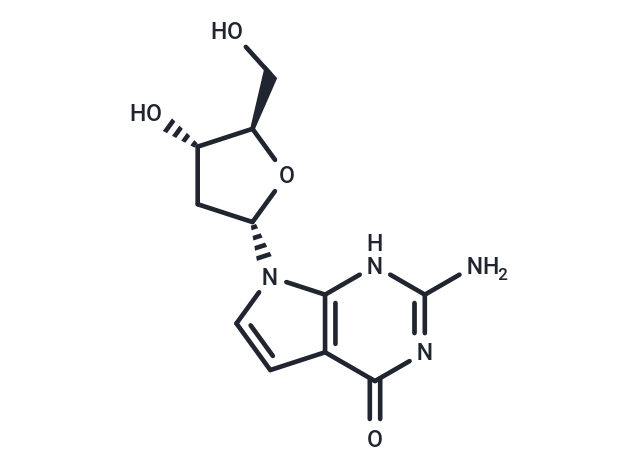 化合物 7-Deaza-2’-deoxyguanosine; ?2-Amino-7-(2-deoxy-b-D-ribofuranosyl)-7H-pyrrolo[2,3-d]pyrimidin-4(3H)-one,7-Deaza-2’-deoxyguanosine; ?2-Amino-7-(2-deoxy-b-D-ribofuranosyl)-7H-pyrrolo[2,3-d]pyrimidin-4(3H)-one