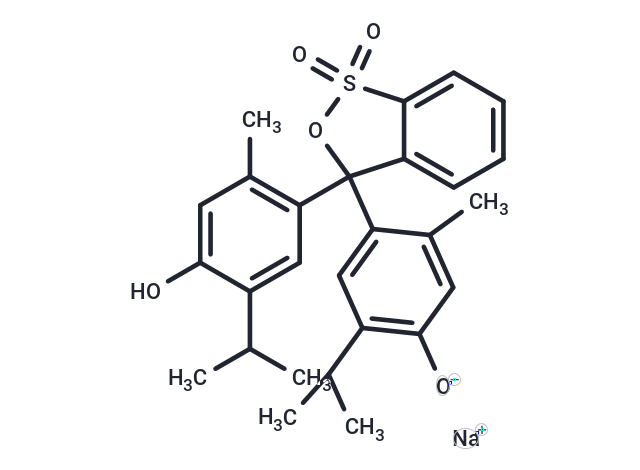 化合物 Sodium 4-(3-(4-hydroxy-5-isopropyl-2-methylphenyl)-1,1-dioxido-3H-benzo[c][1,2]oxathiol-3-yl)-2-isopropyl-5-methylphenolate,Sodium 4-(3-(4-hydroxy-5-isopropyl-2-methylphenyl)-1,1-dioxido-3H-benzo[c][1,2]oxathiol-3-yl)-2-isopropyl-5-methylphenolate