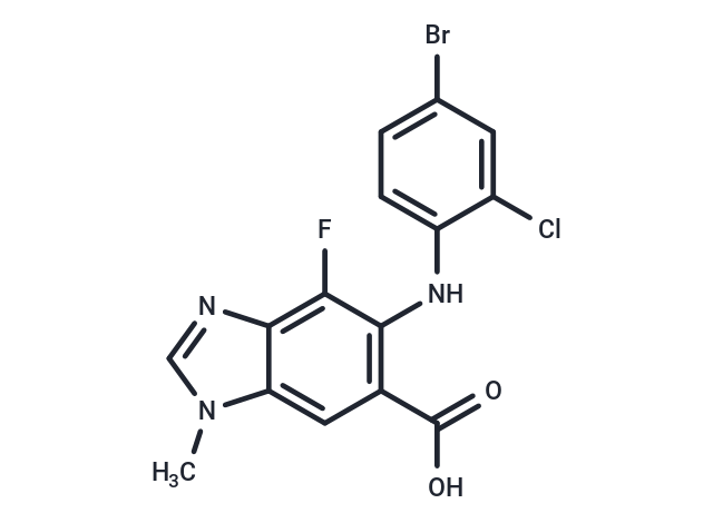 化合物 5-((4-Bromo-2-chlorophenyl)amino)-4-fluoro-1-methyl-1H-benzo[d]imidazole-6-carboxylic acid,5-((4-Bromo-2-chlorophenyl)amino)-4-fluoro-1-methyl-1H-benzo[d]imidazole-6-carboxylic acid