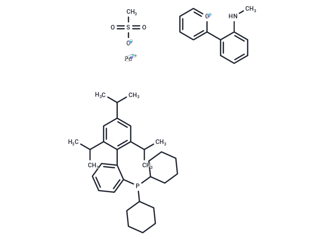 化合物 Methanesulfonato(2-dicyclohexylphosphino-2',4',6'-tri-i-propyl-1,1'-biphenyl)(2'-methylamino-1,1'-biphenyl-2-yl)palladium(II),Methanesulfonato(2-dicyclohexylphosphino-2',4',6'-tri-i-propyl-1,1'-biphenyl)(2'-methylamino-1,1'-biphenyl-2-yl)palladium(II)