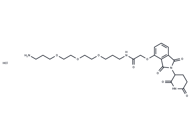 Thalidomide 4'-oxyacetamide-alkylC1-PEG3-alkylC3-amine,Thalidomide 4'-oxyacetamide-alkylC1-PEG3-alkylC3-amine