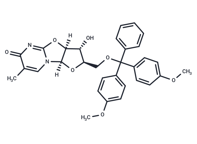 化合物 5’-O-(4,4’-Dimethoxytrityl)-5-methyl-2,2’-anhydro-D-uridine,5'-DMTr-2,2'-anhydrothymidine