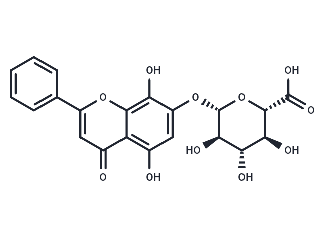 去甲漢黃芩素-7-O-葡萄糖醛酸苷,Glychionide A