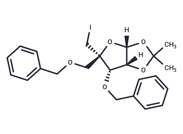 化合物 4-C-(Iodomethyl)-1,2-di-O-(1-methylethylidene)-3,5-bis-O-(phenylmethyl)-a-D-ribofuranose,4-C-(Iodomethyl)-1,2-di-O-(1-methylethylidene)-3,5-bis-O-(phenylmethyl)-a-D-ribofuranose