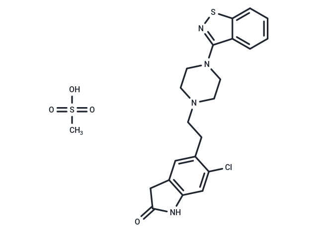 化合物 Ziprasidone mesylate,Ziprasidone mesylate