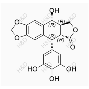 (5R,5aR,8aR,9R)-9-hydroxy-5-(3,4,5-trihydroxyphenyl)-5,5a,8a,9-tetrahydrofuro[3',4':6,7]naphtho[2,3-d][1,3]dioxol-6(8H)-one	依托泊苷杂质2