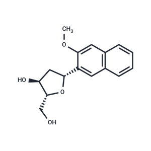 化合物 1-b-D-(3-Methoxy naphthalen-2-yl)-2’-deoxyriboside; 1,4-Anhydro-2-deoxy-1-C-(3-methoxy)-naphthalenyl)-D-erythro-pentitol|TNU1641|TargetMol