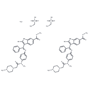 化合物 Nintedanib esylate hemihydrate|T68229|TargetMol