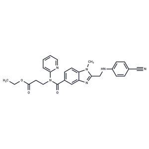 化合物 Ethyl 3-(2-(((4-cyanophenyl)amino)methyl)-1-methyl-N-(pyridin-2-yl)-1H-benzo[d]imidazole-5-carboxamido)propanoate|T66212|TargetMol