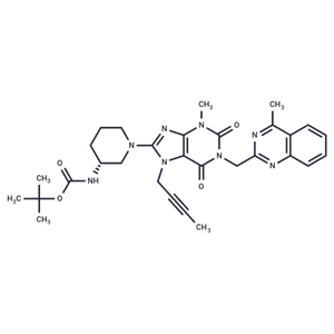 化合物 (R)-tert-Butyl (1-(7-(but-2-yn-1-yl)-3-methyl-1-((4-methylquinazolin-2-yl)methyl)-2,6-dioxo-2,3,6,7-tetrahydro-1H-purin-8-yl)piperidin-3-yl)carbamate,(R)-tert-Butyl (1-(7-(but-2-yn-1-yl)-3-methyl-1-((4-methylquinazolin-2-yl)methyl)-2,6-dioxo-2,3,6,7-tetrahydro-1H-purin-8-yl)piperidin-3-yl)carbamate